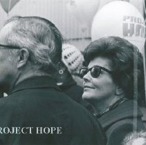 Mrs Spiro Agnew in Baltimore seeing the ship off to Maceio Brazil.